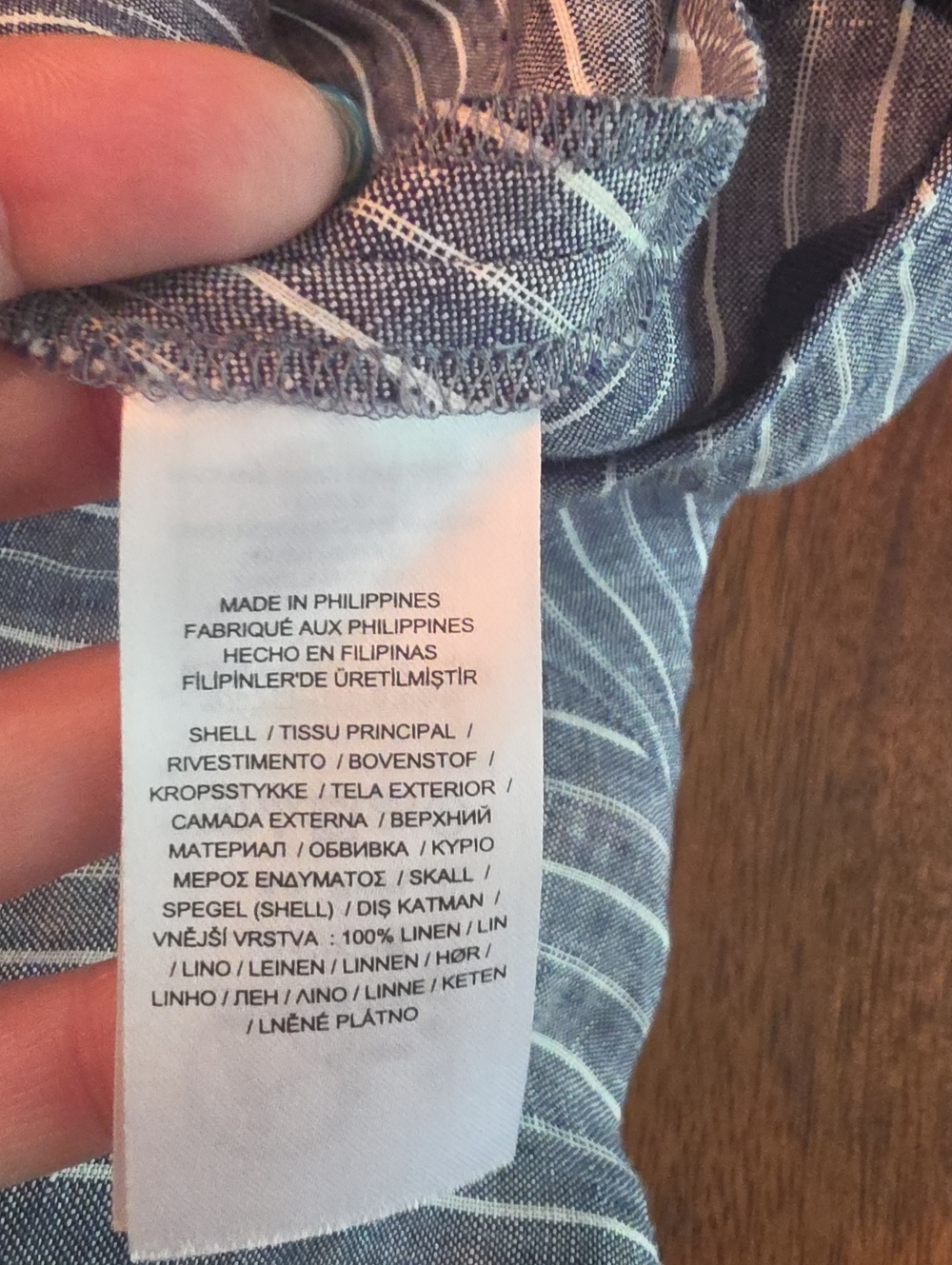 Lauren Ralph Lauren Blue And White Striped 100% Linen Skirt With Ruffle NWT 10 - Picture 9 of 16
